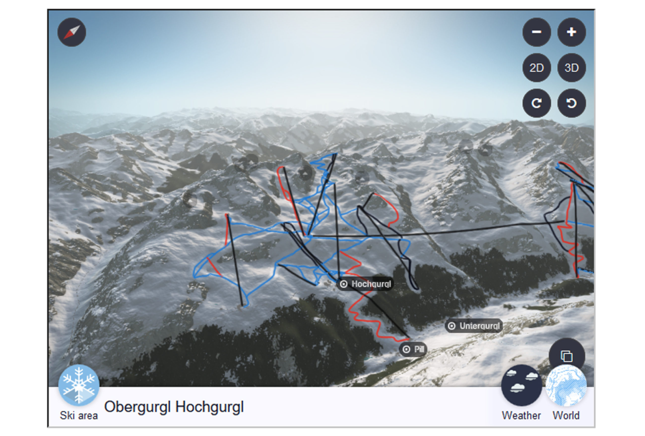 3D Webkarten panoExplore virtuelle Skiabfahrt Pistenplan