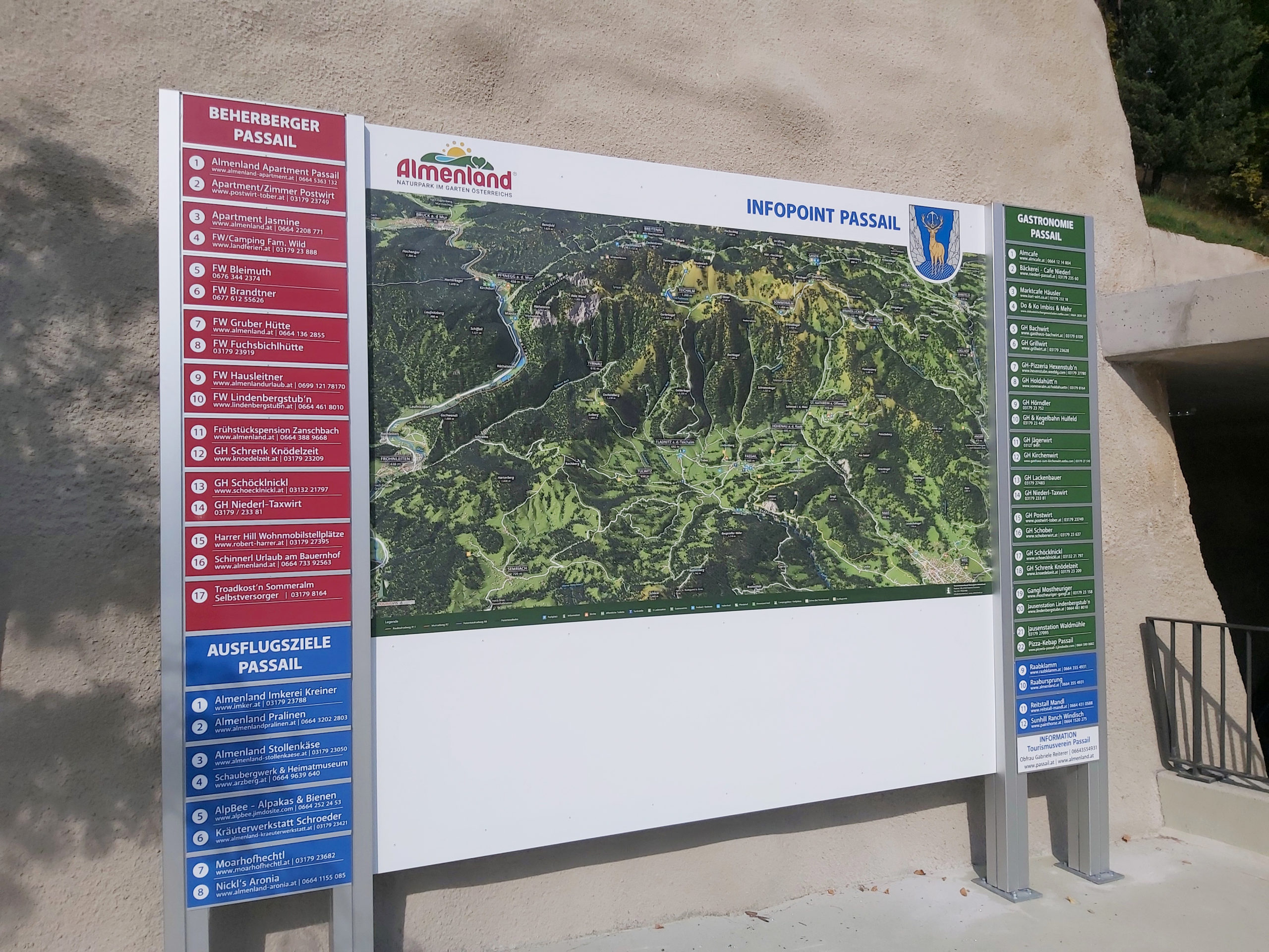 3D Panoramakarte - Panoramatafel Tourismusverband Almenland - Infopoint Passail